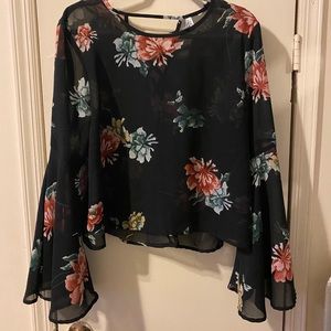 Sheer floral top